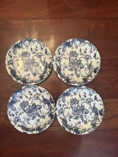 Biltons of England Blue And White Peacock Set Of 4 Appetizer Plates