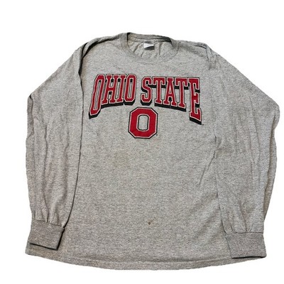 Vintage Ohio State University Grey Long Sleeve T-Shirt Large 2000s