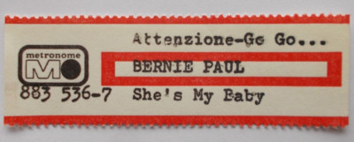 Bernie PAUL Jukebox Titelstreifen  Attenzione! Go Go Radio She`s My
