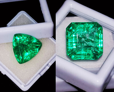 Natural Emerald 8 to 10 Ct Mixed Shape Pair Loose Gemstone Certified R100
