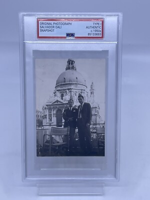 1950s Vintage SALVADOR DALI With Alberto HUICI Snapshot Photo Type 1 PSA DNA