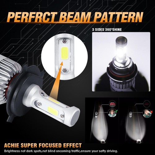 AUXBEAM 9007 HB5 LED Faros Alto Bajo Doble Haz 6500K 72W 8000LM Brillante - Imagen 3 de 12