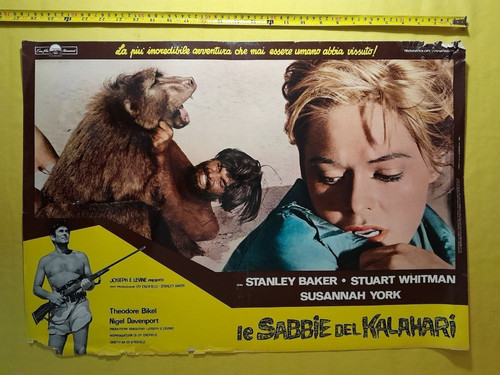 1965 SANDS OF KALAHARI Susannah York Italian Poster Fotobusta ORIGINAL T4-4