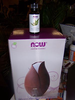 Now Foods Solutions, Wooden Ultrasonic Diffuser - Aromatherapy + Orange Oil