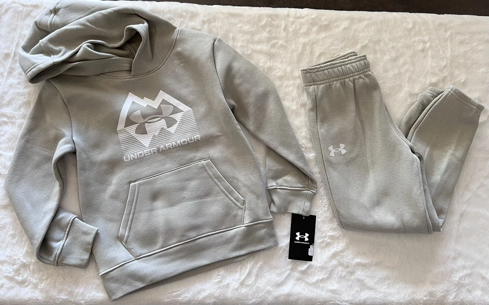UNDER ARMOUR маленький мальчик флис костюм комплект - толстовка с капюшоном/бегунов 2 изделия комплект - Изображение 2 из 4