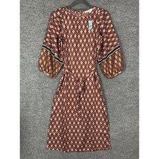 NEW $99 Loft Foulard Puff Sleeve Midi Dress Tie Waist Women’s Sz XS Petite