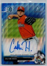 2017 Bowman Draft Chrome Pick Blue Wave Refractor Auto /150 Colton Hock #CDA-CH