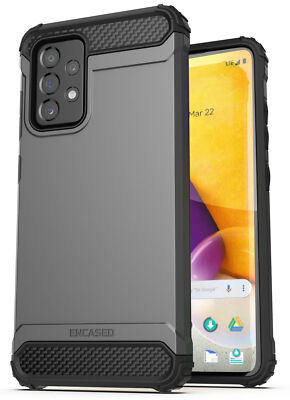 For Samsung Galaxy A72 Case Protective Rugged Phone Cover (Black)