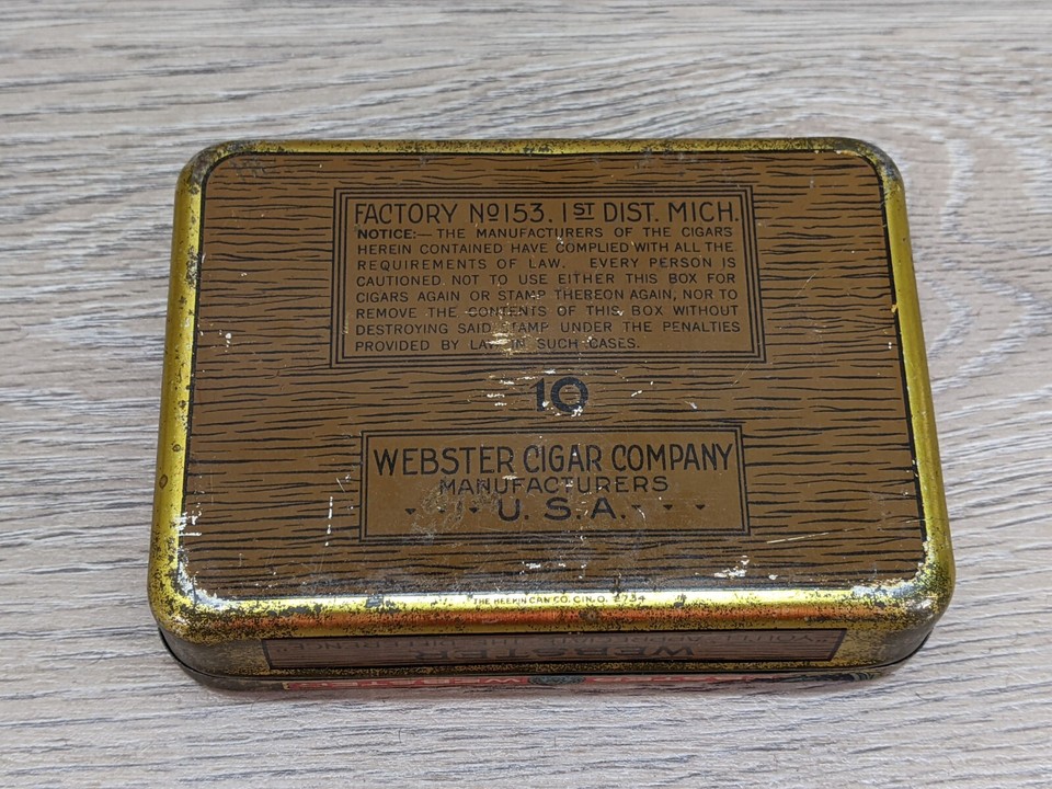 Vintage WEBSTER Savory Cigar Co Tin Can Tobacco 10 Cent eBay