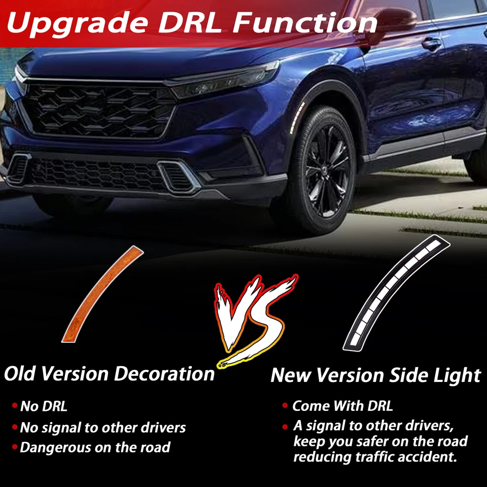 Luz de circulación diurna luz de señalización lateral de rueda señal de giro para Honda CR-V 2023+ Foto 2 de 4