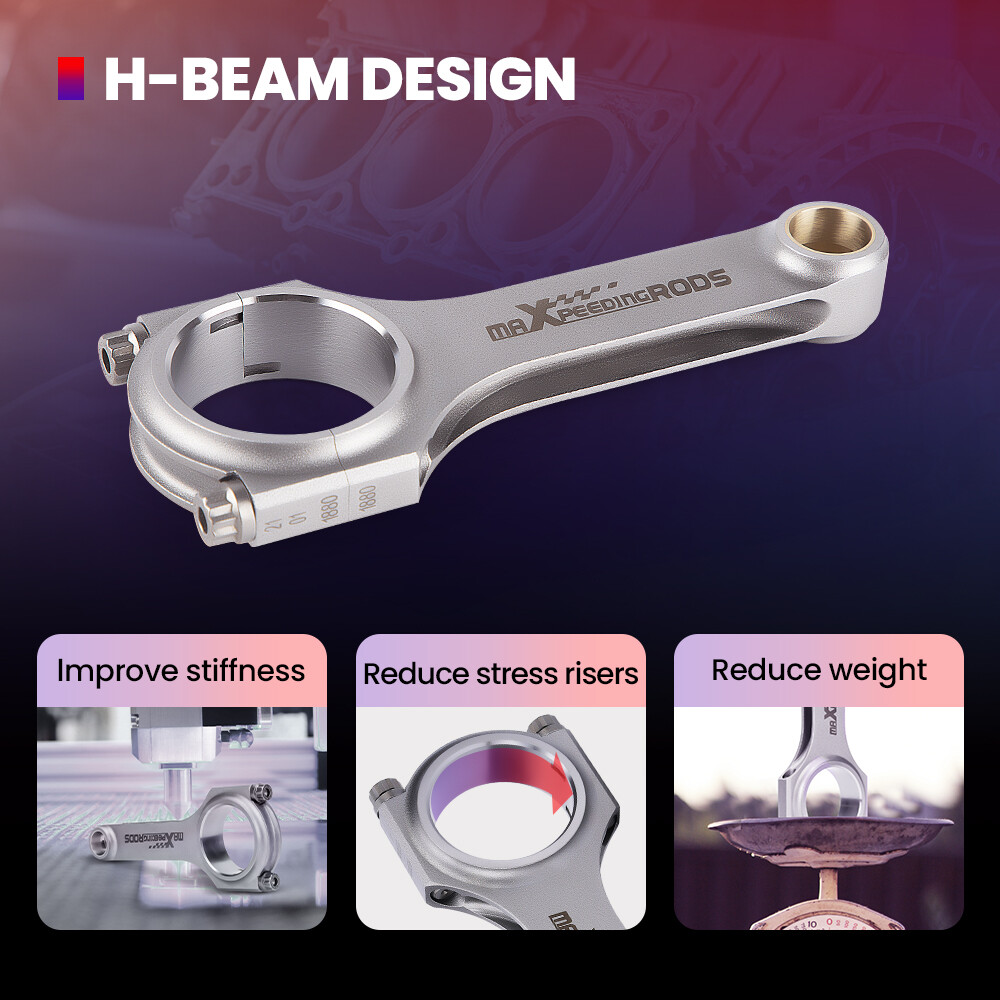 Racing Connecting Rods for Lotus Twin Cam 1600 Steel H-Beam ARP 2000 122.58mm