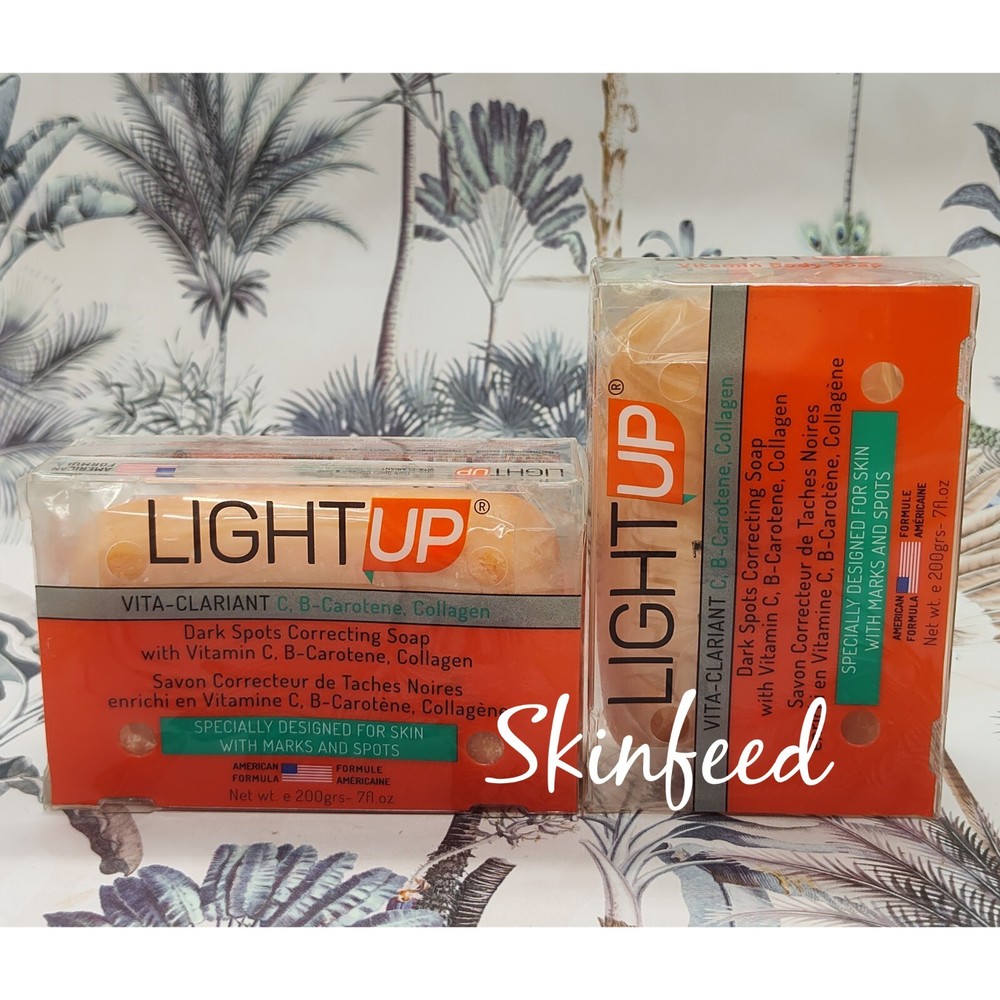 2X LIGHT UP DARK SPOT CORRECTING SOAP with CLARIANT  CAROTENE - COLLAGEN (2pcs)