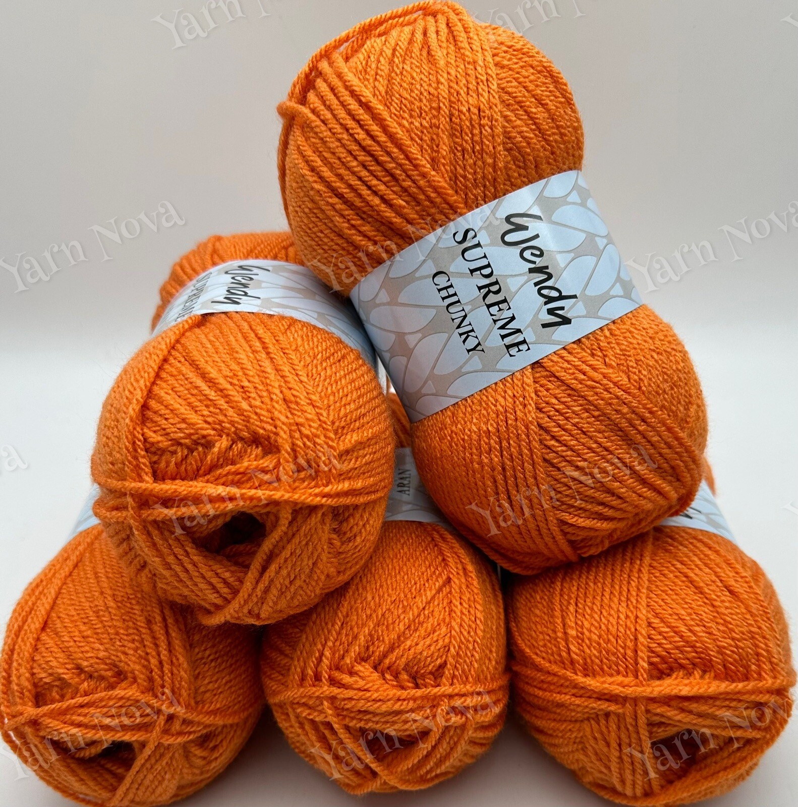 Wendy Supreme Chunky Knitting Crochet Yarn Wool - 5x100g Balls - SK24 Pumpkin