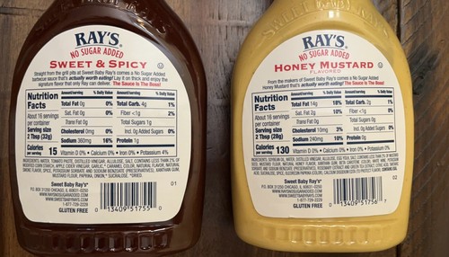 Sweet Baby Ray's No Sugar Added Honey Mustard and Sweet And ...