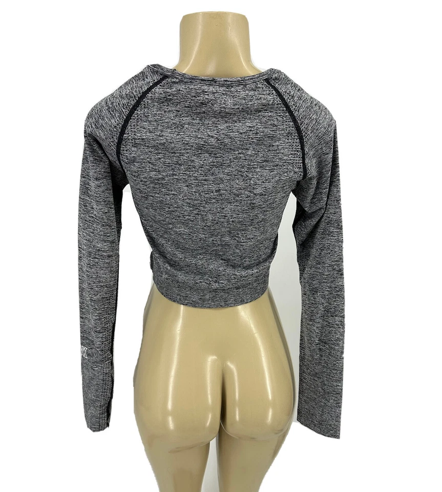 Victoria’s Secret ROSA Camiseta Recortada Activa Sin Costuras Mujer Manga Larga Grande 3 Foto 3 de 4