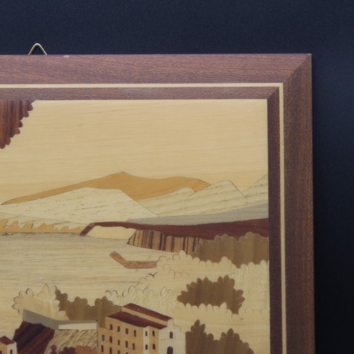 Scena paesaggio intarsiato legno intarsiato decorazione arte parete quadro legno Sorrento Italia - Foto 4 di 11