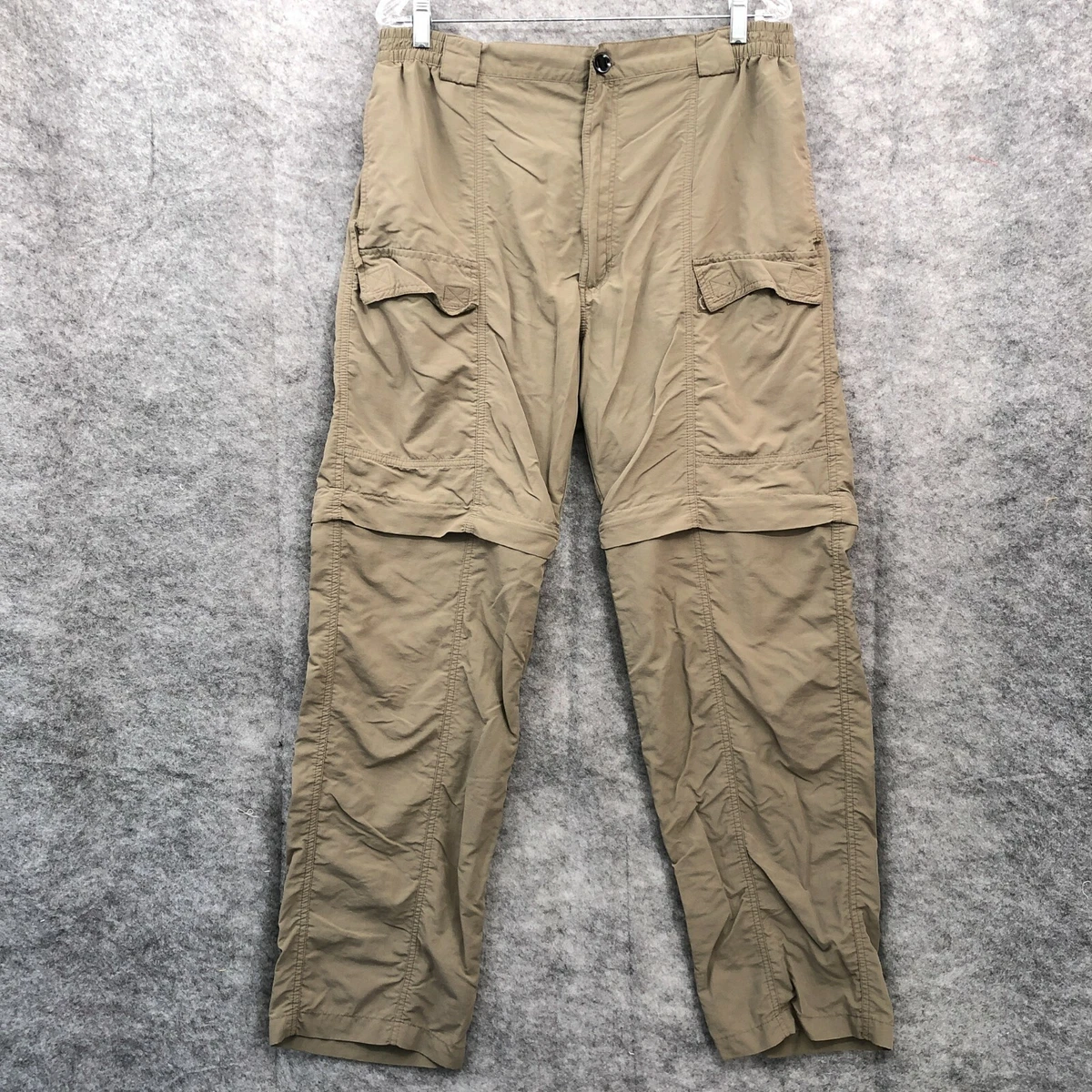 World Wide Sportsman Pants Mens Large 32 Tan Convertible Cargo Fishing