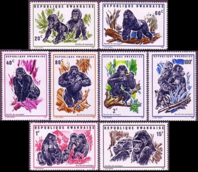 Rwanda 1970 - Fauna ☀ Wild Animals - Gorillas set of 8v ☀ MNH** | eBay
