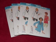 🌸 UNCIRCULATED 1977 SIMPLICITY #8103-LADIES TOPS w/EMBROIDERY PATTERN  10-20 FF