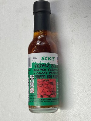 ECK S TRIPLE BLEND REAPER SCORPION GHOST Super Hot Pepper Sauce 5 oz Bottle