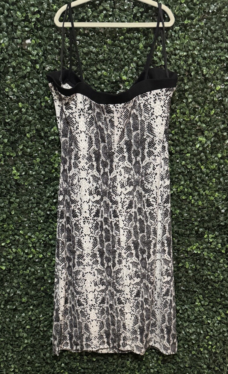 EUC EYE CANDY PYTHON SNAKESKIN STRAPPY BODYCON MI… - image 2