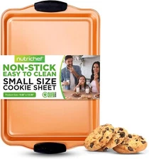NutriChef 13” Non Stick Cookie Sheet, Small Copper 