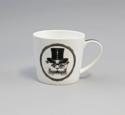 9952270 Porzellan Becher/Tasse Dekor Katze Zylinder Jameson&Tailor 0,4l H8,5cm