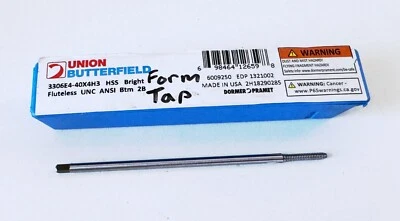 UB #4-40 UNC GH3 2B Extension Thread Forming Bottoming Hand Tap HSS USA - Image 1 of 4