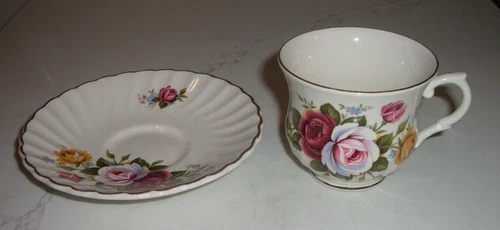 James Kent Old Foley "ROSES"  Coffee Mug Cup and Saucer