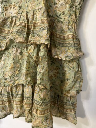 American Eagle Sz L Fit & Flare Ruffled Dress Floral Casual Babydoll Much Back - Picture 3 of 9