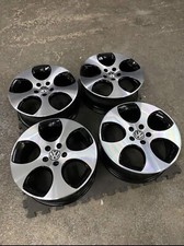 GENUINE VW 18” MONZA ALLOY WHEELS REFURBISHED IN GLOSS Black/Diamond-Cut