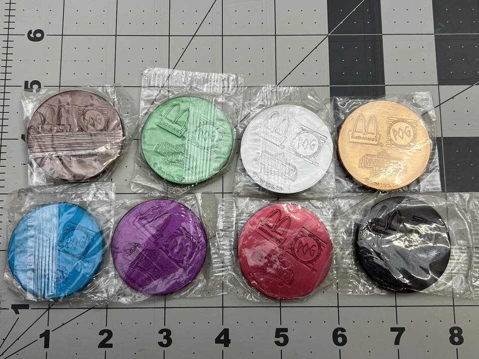 Vintage Mcdonalds Universal Studios Pogs Slammers Complete Set Of 8 1994 - Image 2 of 4