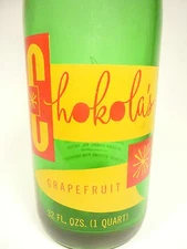 vintage ACL Soda POP Bottle: green CHOKOLA'S GRAREFRUIT of WILKES-BARRE, PA - 32