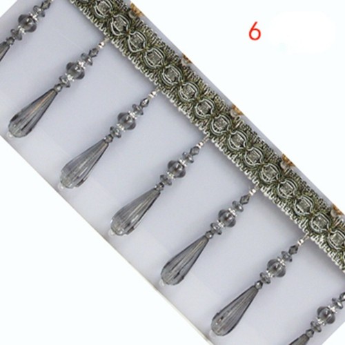 1M Crystal Curtain Fringe Trim Drop Shaped Pendant Edge Curtain Trim Accessories - Picture 1 of 31