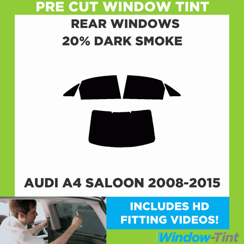 Pre Cut Car Window Tinting Kit for Audi A4 4-door Saloon 2008-15 Rear Windows - Picture 2 of 10