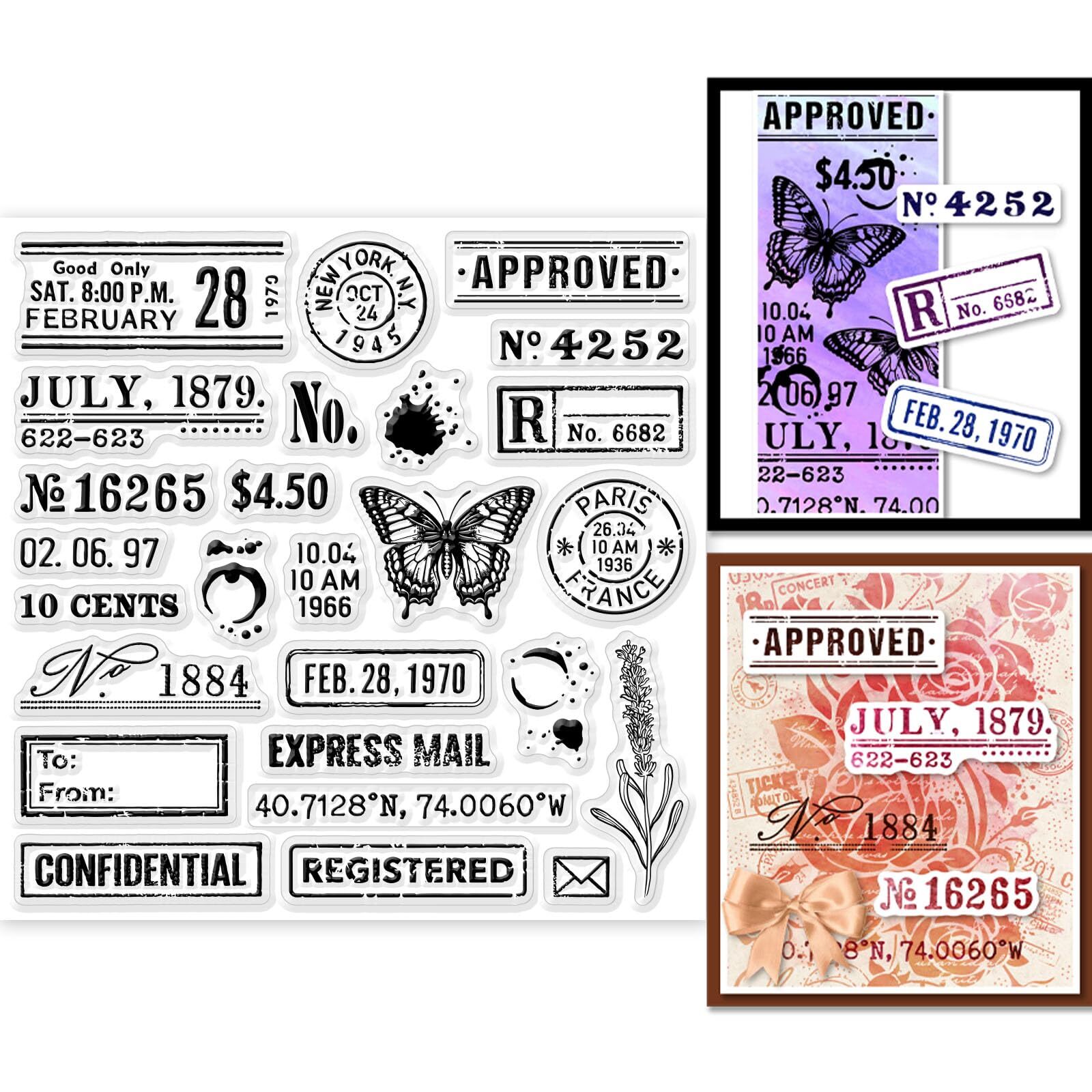 GLOBLELAND Retro Postmark Clear Stamps for DIY Scrapbooking Vintage Air Mail ...
