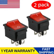 2pcs Rocker Switch DPST ON/OFF Toggle 16 Amp 250v 20 Amp 125v 4 Pin Ec-2604 DPST