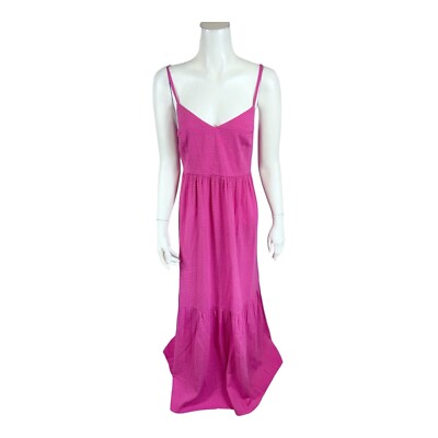 Destination 365 Women's Regular Seersucker Maxi Dress Pink Large Size | eBay