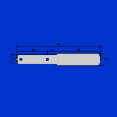 Bolzen Oberlenkerbolzen Kat 1 19 x 254 mm (nutzbare Länge 198 mm), 3,00