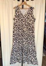Unbranded Rayon/Poly Floral Maxi Dress XL Beachy Boho Coverup