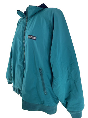 名作 Lands' End Squall JKT POLARTEC Lands End Womens LP Aqua Vtg USA Made Zip Polartec Fleece Lined