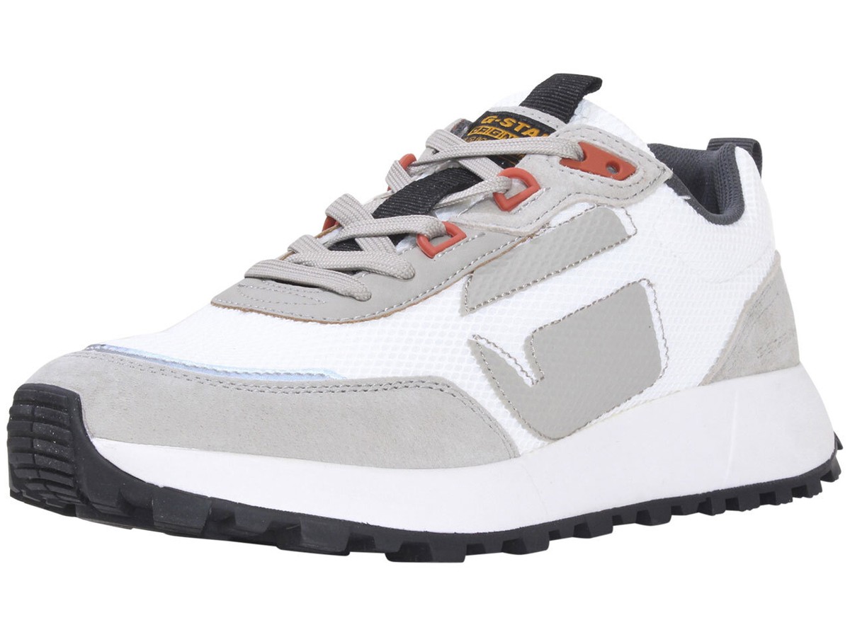G-Star Raw Men's Theq-Run-LGO-MSH Sneakers Low-Top Trainers Shoes White