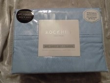 Blue 4 Piece Queen Sheet Set Embossed Design Machine Washable Fits up to 16" NEW