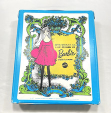 Vintage 1968 Mattel 1002 "THE WORLD OF BARBIE " Green Blue Carry Case EXC