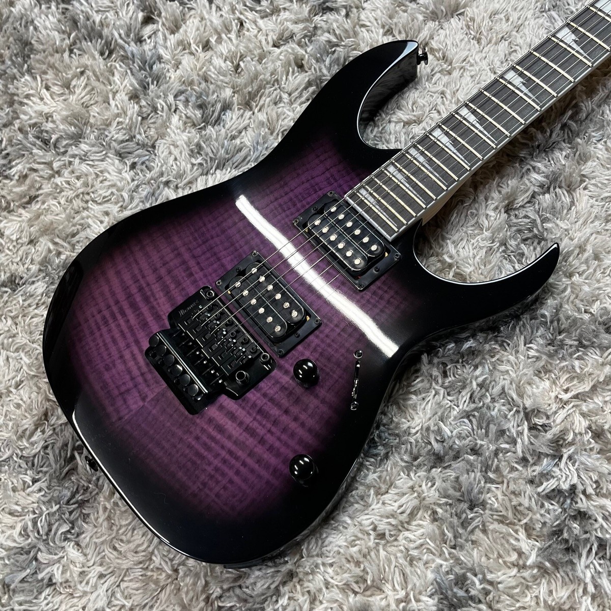 Ibanez GRG320FA GIO RG Guitar, Bound Purpleheart, Transparent