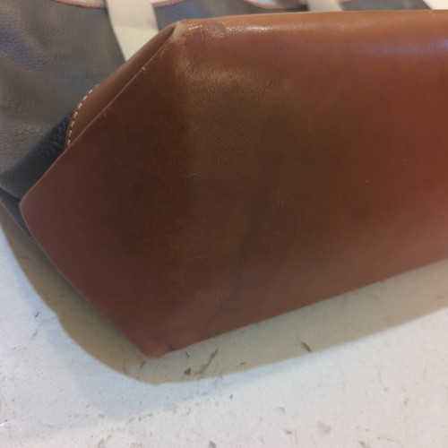 DOONEY & BOURKE BLACK PEBBLE And BROWN LEATHER SHOULDER BAG TOTE EUC - Picture 8 of 24