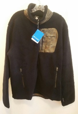 Columbia NWT Men's XL Black and Camo Archer Ridge Fleece Full