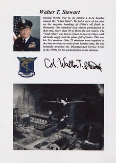 Walter T Stewart ; USAF ; B 24 ; Ploesti Raid ; "Utah Man"