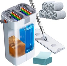 Mop and Bucket Set Flat Mop and Bucket System Mop Bucket with Wringer Wall Mop