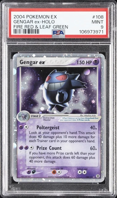 2004 POKEMON EX FIRE RED & LEAF GREEN #108 GENGAR EX-HOLO PSA 9